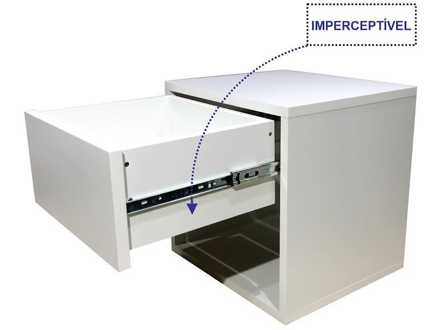 Mesa De Cabeceira Nicho De Mdf Gaveta Secreta Fundo Falso - 4
