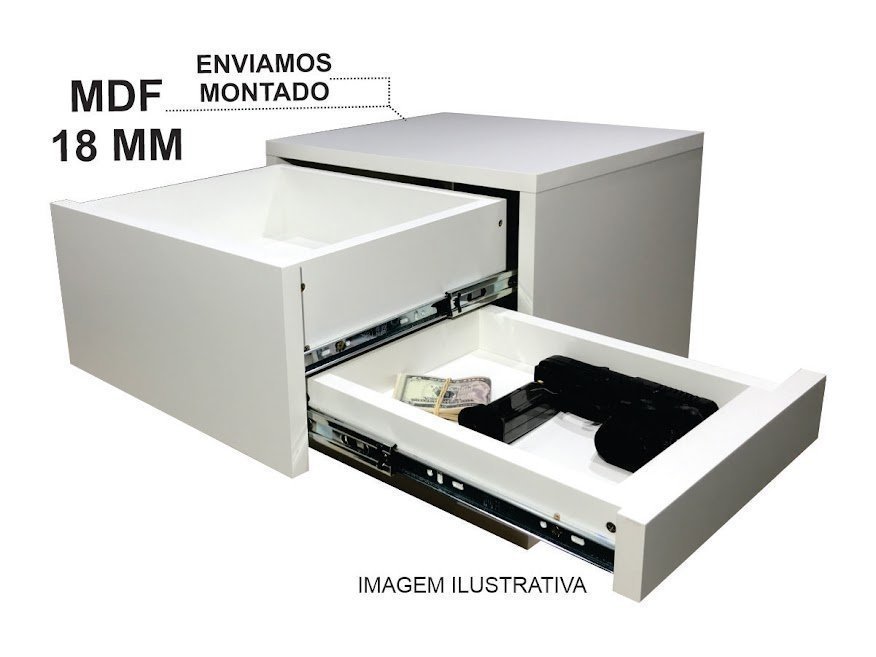 Mesa De Cabeceira Nicho De Mdf Gaveta Secreta Fundo Falso - 1