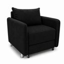 Ver mais imagens de Poltrona Cama Retrátil Daiana Confortável em Veludo Suede Preto
