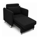 Ver imagem 4 de Poltrona Cama Retrátil Daiana Confortável em Veludo Suede Preto