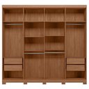 Ver imagem 6 de Guarda Roupa Casal 239cm 8 Portas com Pés e Espelho Vortex Jatobá/Areia S01 - Mpozenato