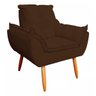 Poltrona Luxo Decorativa Estofada Fibra Confortável:marrom - 1