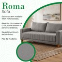 Ver imagem 3 de Sofá Roma Living 2 Lugares 1,98m em Linho Assento Fixo Pés Altos Sala Moderna Sofisticada - Cinza