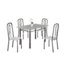 Ver imagem 2 de Conjunto Sala de Jantar com 4 Cadeiras Lívia Prata/Arabesco
