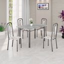 Ver imagem 1 de Conjunto Sala de Jantar com 4 Cadeiras Lívia Prata/Arabesco