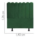 Ver imagem 3 de Cabeceira Estofada Alanis 140CM Casal Suede Verde - D A DECOR