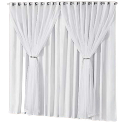 Cortina oxford com voil 10,00x2,30 Para Trilho Suíço:Branco - 1