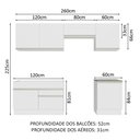 Ver imagem 4 de Armário de Cozinha Completa 260cm Branco Glamy Madesa 05