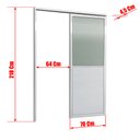 Ver imagem 4 de Porta de Correr Suspensa Meia Lambril Meia Vidro Esq L.25 Branca 210x70 Brimak