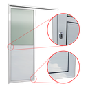 Ver imagem 3 de Porta de Correr Suspensa Meia Lambril Meia Vidro Esq L.25 Branca 210x70 Brimak