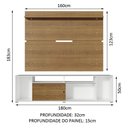 Ver imagem 3 de Rack e Painel para TV até 65" Cancun Branco/Rustic Madesa