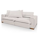 Ver imagem 3 de Sofá Retrátil Reclinável com Molas Ensacadas no Assento Confortável Tecido Linho Cru 2,50m