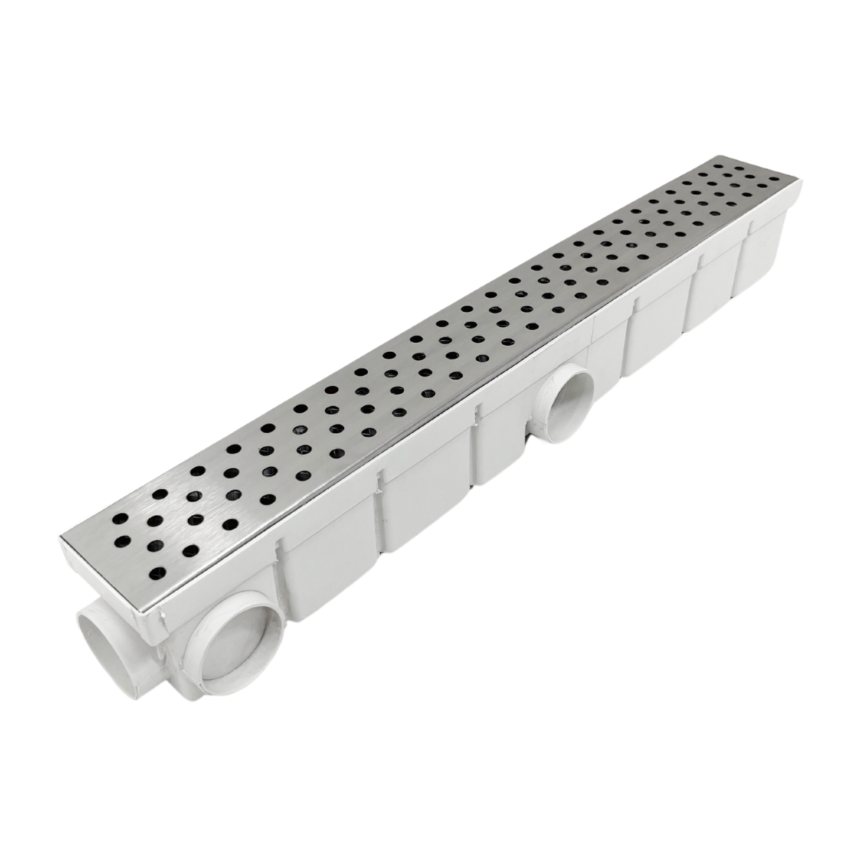 Ralo Estreito Inox Bolinha 6x50 Cocho Escoamento Branco - 1