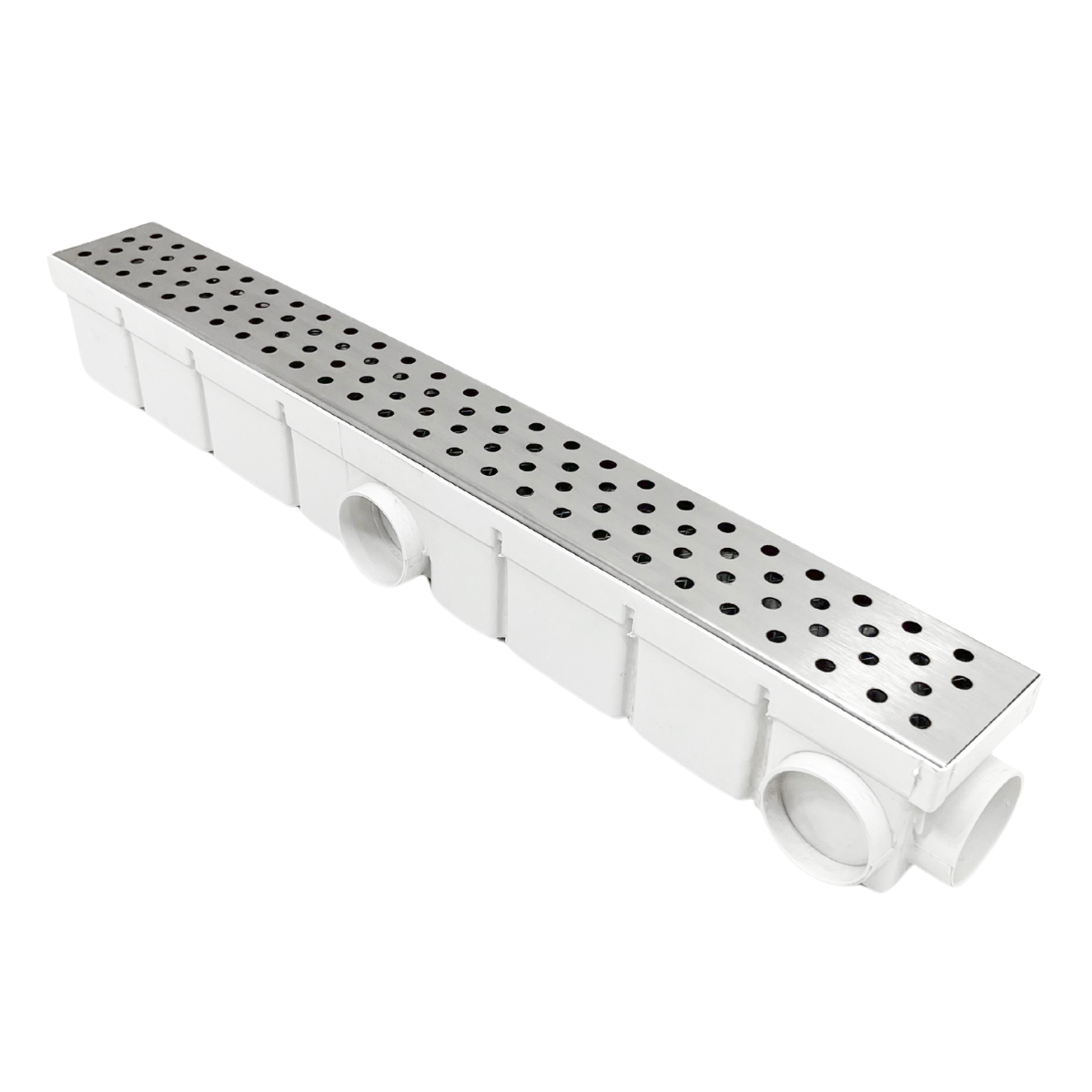 Ralo Estreito Inox Bolinha 6x50 Cocho Escoamento Branco - 4