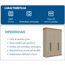 Ver imagem 5 de Roupeiro Solteiro London MDF 152,2x220cm 2 Gavetas 4 Portas Corda/Freijó LON42