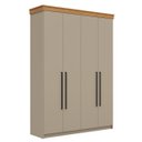 Ver imagem 2 de Roupeiro Solteiro London MDF 152,2x220cm 2 Gavetas 4 Portas Corda/Freijó LON42