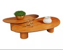 Ver imagem 1 de Jogo de Mesa Bean de Centro Organica Duo em Freijo 120x80cm Modelar Art Mesa de Centro