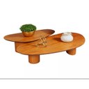 Ver imagem 1 de Jogo de Mesa Bean de Centro Organica Duo em Freijo 120x80cm Modelar Art Mesa de Centro