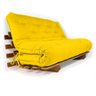 Sofá Cama Casal Futon Oriental Amarelo Com Madeira Nobre Natural - 4