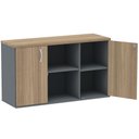 Ver imagem 2 de Armário Baixo Credenza PE25 Pandin 121,50 cm (largura) em MDP Cor Noce Naturalle e Grafito