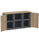 Ver imagem 3 de Armário Baixo Credenza PE25 Pandin 121,50 cm (largura) em MDP Cor Noce Naturalle e Grafito