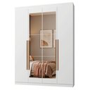 Ver imagem 2 de Guarda-Roupa Solteiro 4 Portas Batentes com Espelho Branco/Branco/Rustic Netuno Madesa
