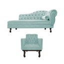 Ver imagem 2 de Kit Diva Recamier Diana 185cm Lado Esquerdo e 01 Poltrona Classic Suede - Doce Sonho Móveis RECAMIER