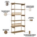 Ver imagem 5 de Estante Livreiro Home Office e Mesa Escrivaninha Industrial Indy A03 Hanover Dourado - Lyam Decor