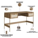 Ver imagem 6 de Estante Livreiro Home Office e Mesa Escrivaninha Industrial Indy A03 Hanover Dourado - Lyam Decor
