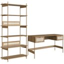 Ver imagem 1 de Estante Livreiro Home Office e Mesa Escrivaninha Industrial Indy A03 Hanover Dourado - Lyam Decor