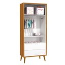 Ver imagem 2 de Dormitório Infantil Theo Retrô 2 Portas, Cômoda 1 Porta, Berço e Mesa de Apoio Branco/Savana com