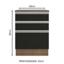 Ver imagem 3 de Balcão Glamy 60cm 3 Gavetas Rustic Preto