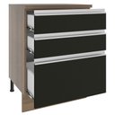 Ver imagem 7 de Balcão Glamy 60cm 3 Gavetas Rustic Preto