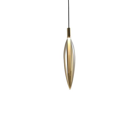 Lustre Pendente Skylight Pencil 4097 54cm Led Bivolt Dourado e Âmbar