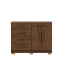 Ver imagem 3 de Cômoda Sapateira Sirius 5 Gavetas 2 Portas - Imbuia Vila Rica