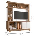 Ver imagem 3 de Estante para Tv de até 47 Polegadas com 8 Nichos e 2 Portas Mari Mdp Carvalho Oak/off White