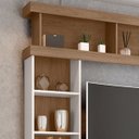 Ver imagem 5 de Estante para Tv de até 47 Polegadas com 8 Nichos e 2 Portas Mari Mdp Carvalho Oak/off White
