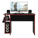 Ver imagem 3 de Mesa Gamer com Suporte de Fone Zalie Preto Vermelho