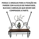 Ver imagem 4 de Cantinho do Café Prateleira Artesanal em Ferro e Madeira com 4 Ganchos 40x15:verde