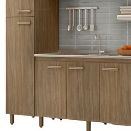 Cozinha Vitória Compacta - 8 Portas 3 Gavetas Puxadores Abs Pés Reguláveis - Moveis Marafom - 2