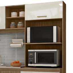 Cozinha Vitória Compacta - 8 Portas 3 Gavetas Puxadores Abs Pés Reguláveis - Moveis Marafom - 4
