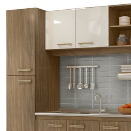 Cozinha Vitória Compacta - 8 Portas 3 Gavetas Puxadores Abs Pés Reguláveis - Moveis Marafom - 3