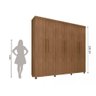 Guarda Roupa Casal Antares Mdf 6 Portas 5 Gavetas Noce Bronze - Moveis Lanza - 2