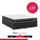 Ver imagem 4 de Cama Box Baú Queen Bipartido + Colchão Life D33 Pillow Top 61x158x198cm Suede Preto - e-Shop Casa