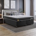 Ver imagem 6 de Cama Box Baú Queen Bipartido + Colchão Life D33 Pillow Top 61x158x198cm Suede Preto - e-Shop Casa