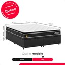 Ver imagem 3 de Cama Box Baú Queen Bipartido + Colchão Life D33 Pillow Top 61x158x198cm Suede Preto - e-Shop Casa