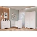 Ver imagem 1 de Quarto Infantil Completo Jujuba 3 Peças (Guarda Roupa+Cômoda+Berço) Branco - Permóbili Baby