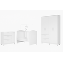 Ver imagem 1 de Quarto Infantil Completo Jujuba 3 Peças (guarda Roupa+cômoda+berço) Branco - Permóbili Baby