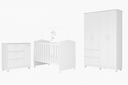 Ver imagem 1 de Quarto Infantil Completo Jujuba 3 Peças (guarda Roupa+cômoda+berço) Branco - Permóbili Baby