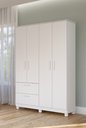 Ver imagem 6 de Quarto Infantil Completo Jujuba 3 Peças (Guarda Roupa+Cômoda+Berço) Branco - Permóbili Baby
